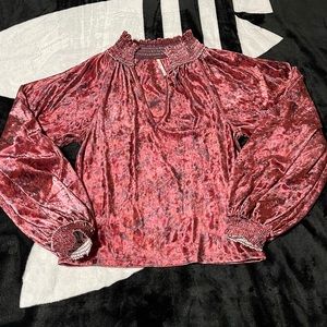 Free people velour long sleeve top